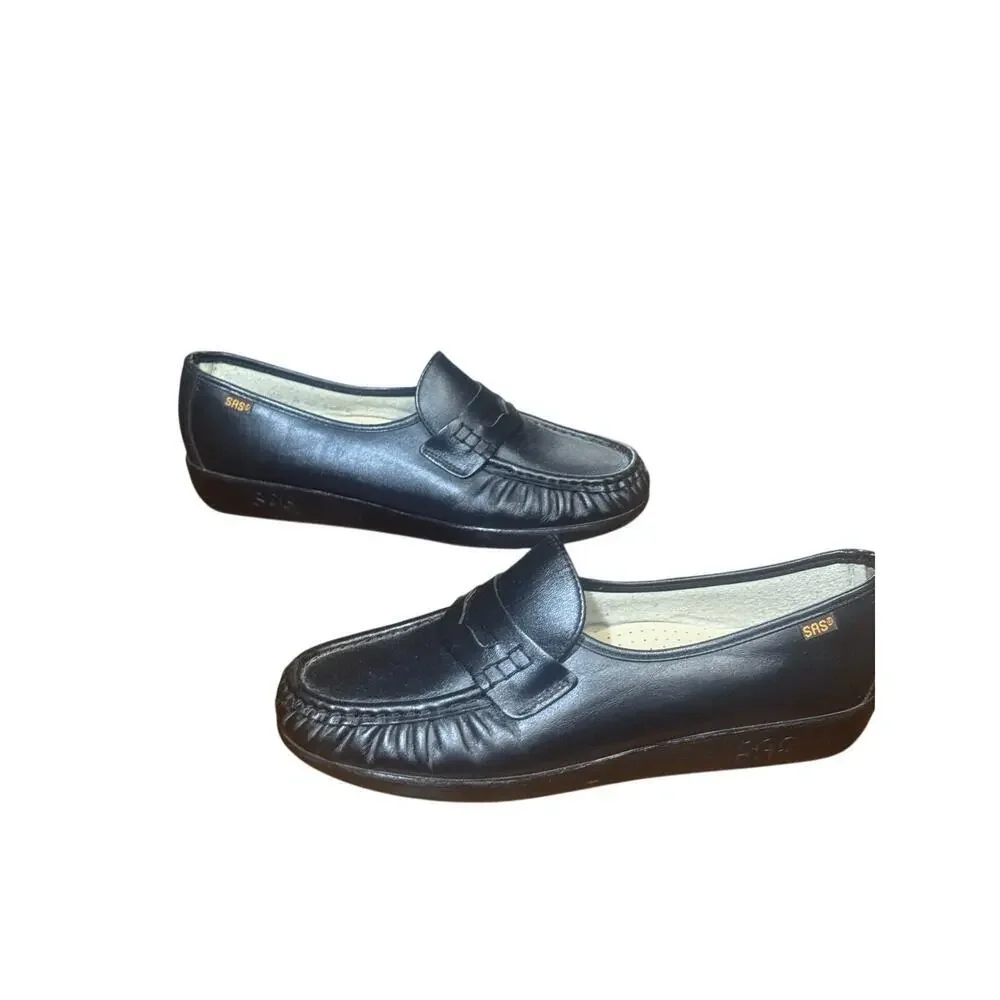 SAS Loafers Womens Size 8 M Black Leather Slip On Comfort Shoes size 10
